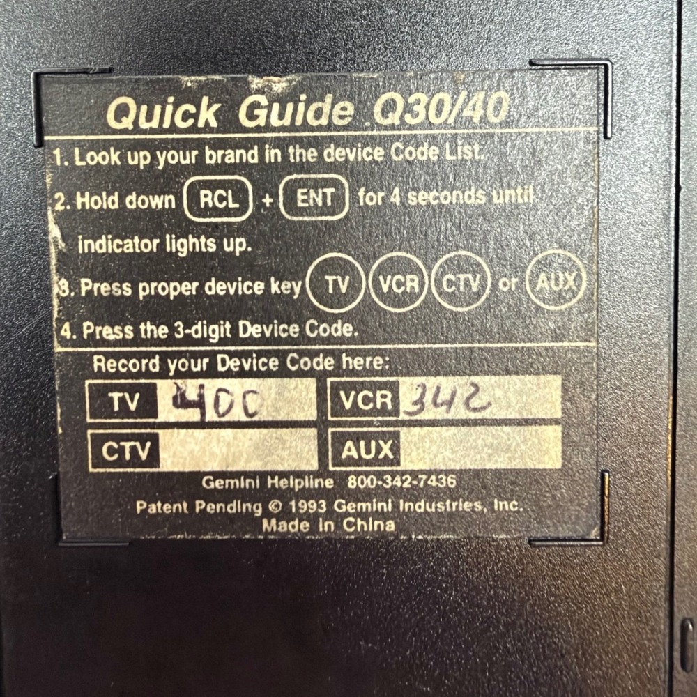 Gemini Quik40 Universal Remote Control - Tested and Working - Picture 3 of 4